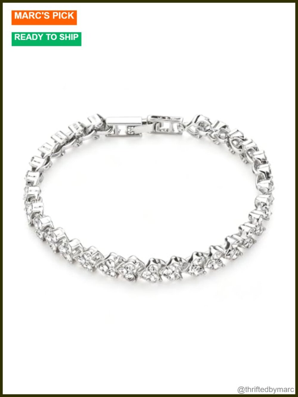 Titanium Steel Tennis Bracelet Silver-Tone 7 Inch Stackable Cubic Zirconia